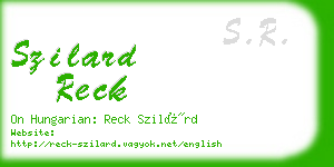 szilard reck business card